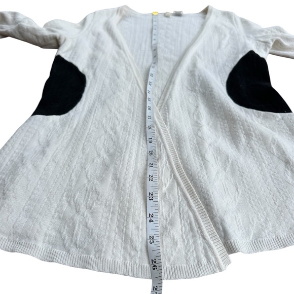 Anthropologie Moth Open Front Cardigan Sweater Cream Black Dot Small Long Sleeve - Picture 4 of 7